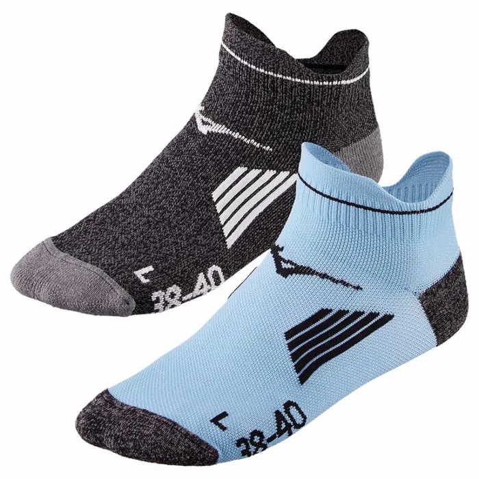 Mizuno Active Training Mid 2P Black Milky Blue MenWomen Socks