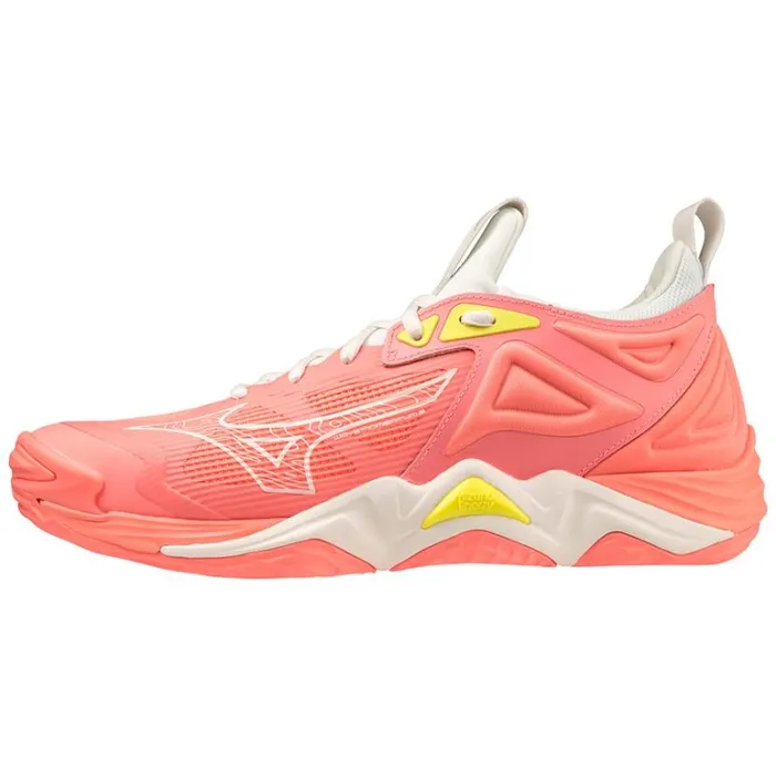 Mizuno WAVE MOMENTUM 3 Ccoralblackbolt2neon Women Volleyball