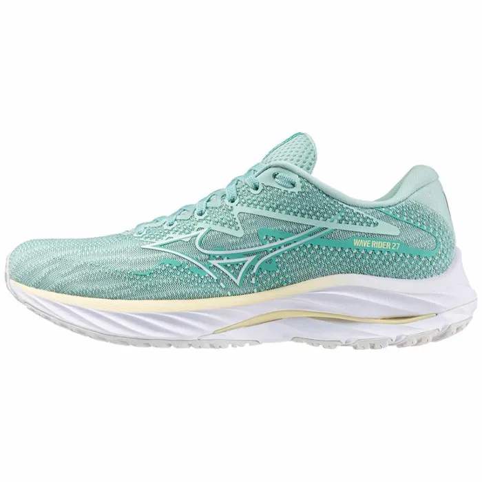 Mizuno WAVE RIDER 27 Eggshell Bluewhiteanise Flower Women Running