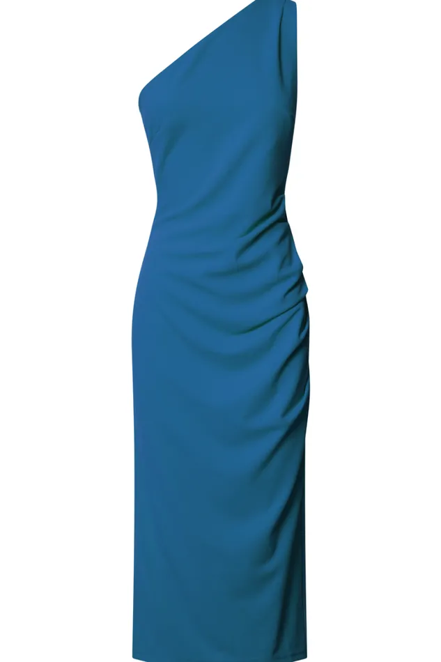Monette Midi Dress 8211 One Shoulder Straight Dress In Teal Women Showpo Dresses