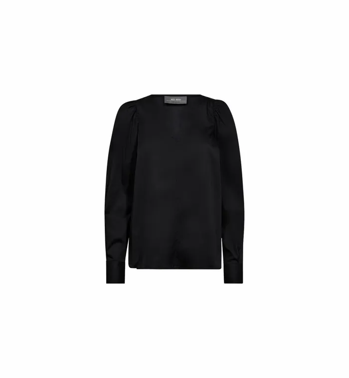 MOS MOSH Blouses and Tops Women MMGigi Slit Blouse Black MOS MOSH Blouses and Tops Women MMGigi Slit Blouse Black