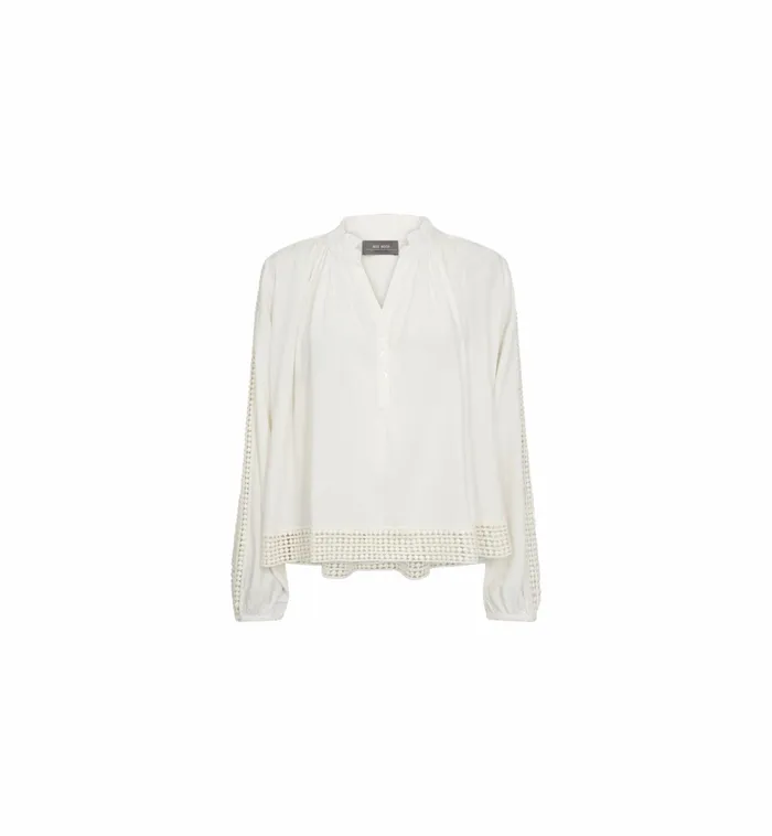 MOS MOSH Blouses and Tops Women MMMacha Lace Blouse Ecru MOS MOSH Blouses and Tops Women MMMacha Lace Blouse Ecru