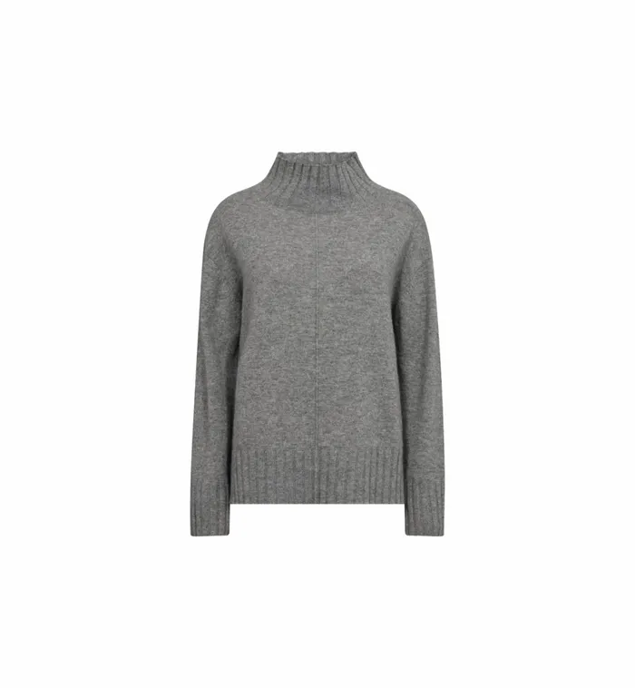 MOS MOSH Knits Women MMAima Cashmere Highneck Knit Sharkskin MOS MOSH Knits Women MMAima Cashmere Highneck Knit Sharkskin
