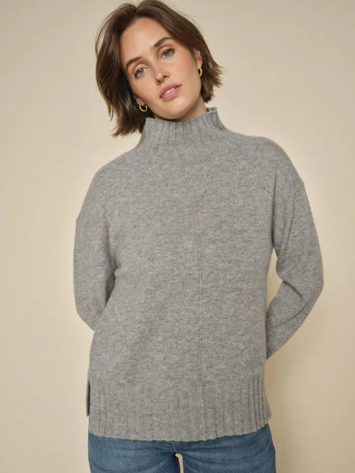MOS MOSH Knits Women MMAima Cashmere Highneck Knit Sharkskin MOS MOSH Knits Women MMAima Cashmere Highneck Knit Sharkskin