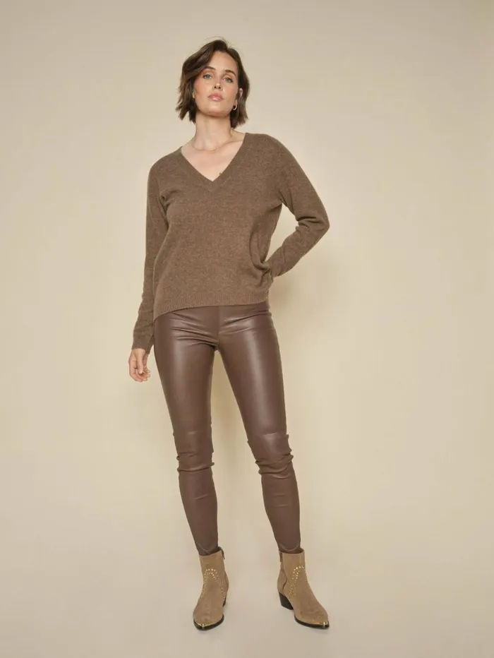 MOS MOSH Knits Women MMArlie Cashmere VNeck Knit Rain Drum MOS MOSH Knits Women MMArlie Cashmere VNeck Knit Rain Drum