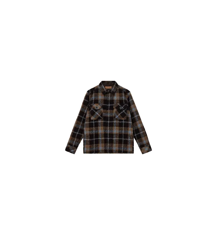 MOS MOSH Overshirts Men MMGBlake Alfa Overshirt Brown Latte Check MOS MOSH Overshirts Men MMGBlake Alfa Overshirt Brown Latte Check