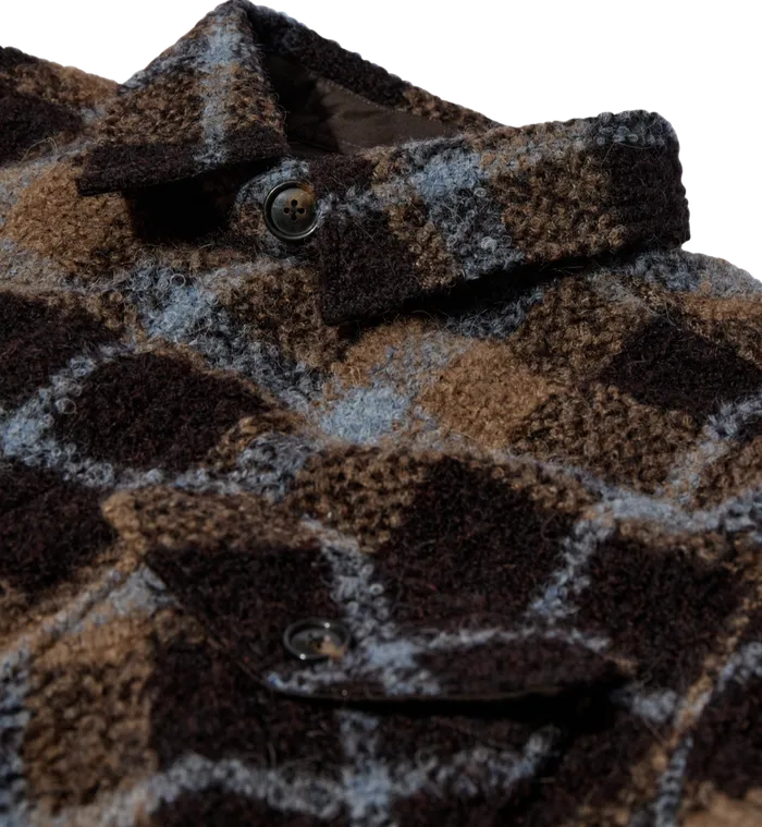 MOS MOSH Overshirts Men MMGBlake Alfa Overshirt Brown Latte Check MOS MOSH Overshirts Men MMGBlake Alfa Overshirt Brown Latte Check