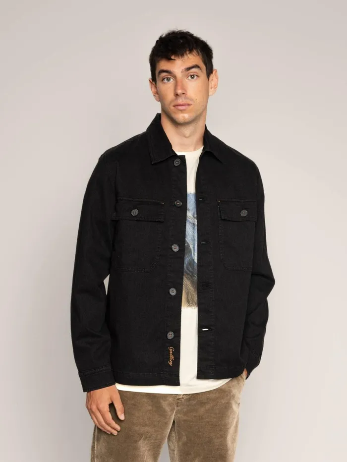 MOS MOSH Overshirts Men MMGMatteo Brush Overshirt Black