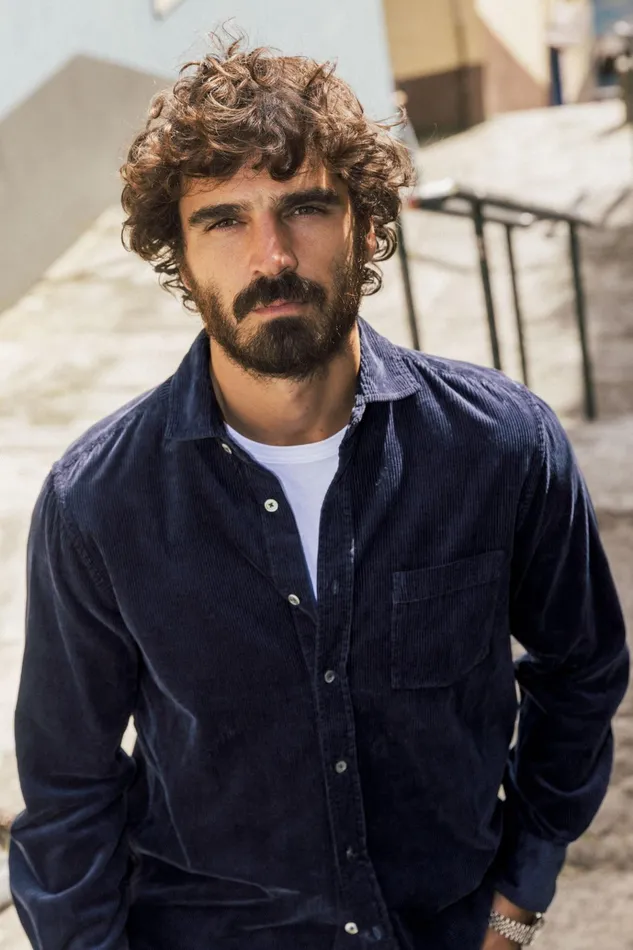 MOS MOSH Shirts Men MMGAlden Corduroy Shirt Navy