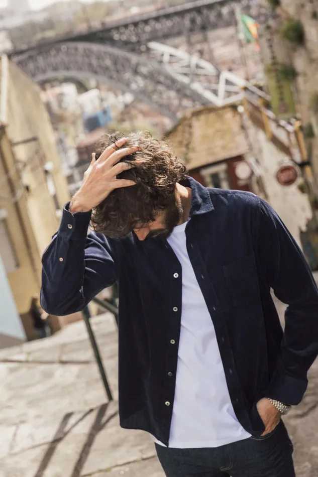 MOS MOSH Shirts Men MMGAlden Corduroy Shirt Navy MOS MOSH Shirts Men MMGAlden Corduroy Shirt Navy