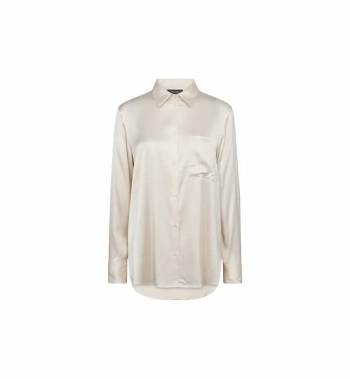 MOS MOSH Shirts Women MMLinda Satin Shirt Ecru MOS MOSH Shirts Women MMLinda Satin Shirt Ecru