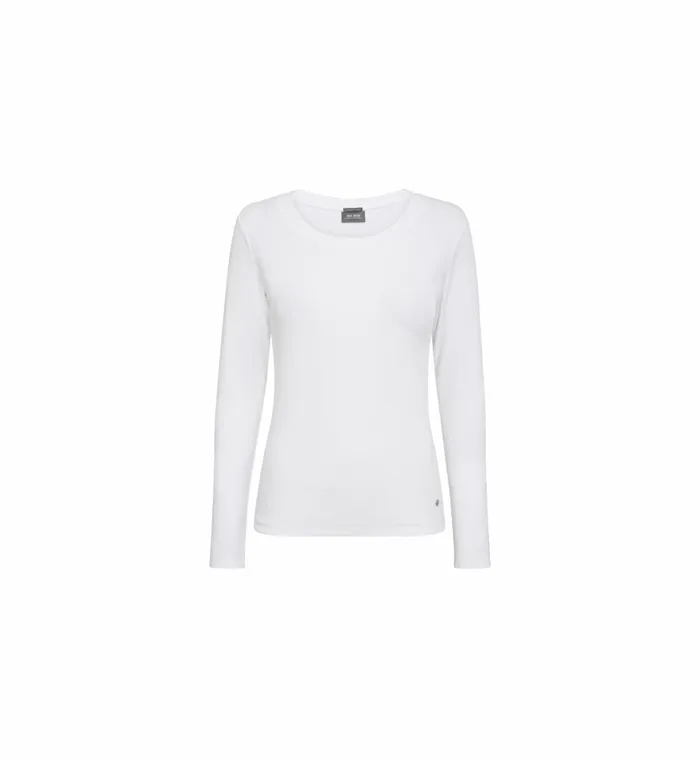MOS MOSH Tees Women MMNicole OLS Rib Tee White MOS MOSH Tees Women MMNicole OLS Rib Tee White