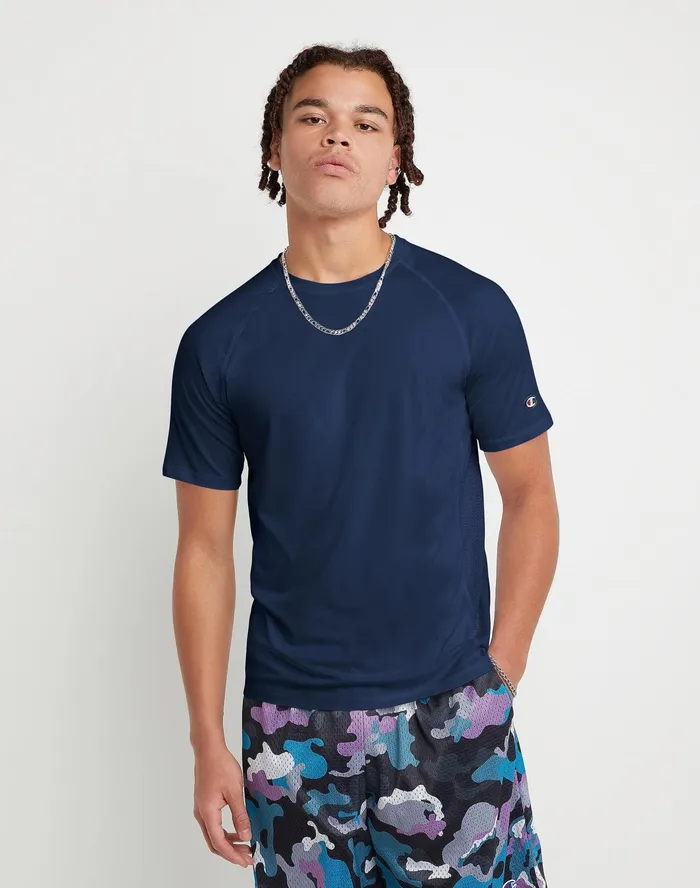 Mvp Mesh Tee C Patch Athletic Navy Men Champion TShirts and Tops