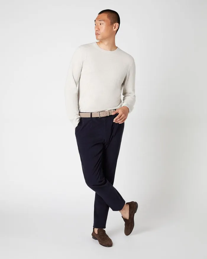 NPeal Belts Men Suede Belt Taupe Brown