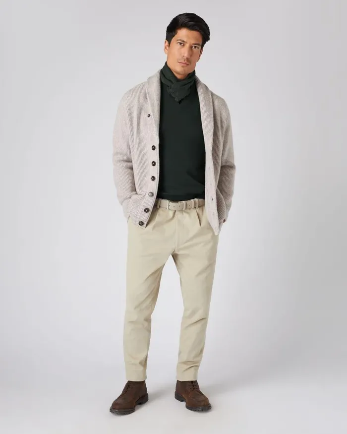 NPeal Belts Men Suede Belt Taupe Brown