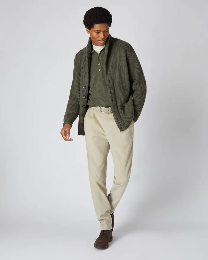 NPeal Belts Men Suede Belt Taupe Brown