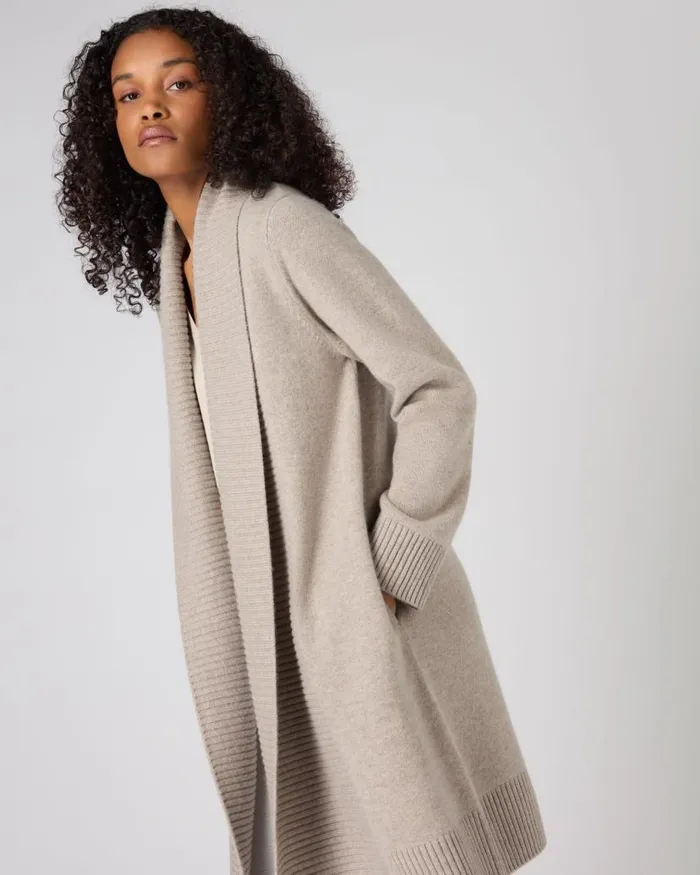 NPeal Cardigans Women Abbey Cashmere Cardigan Oatmeal Brown