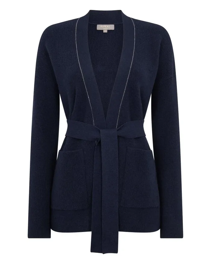 NPeal Cardigans Women Cardigan With Metal Trim Navy Blue