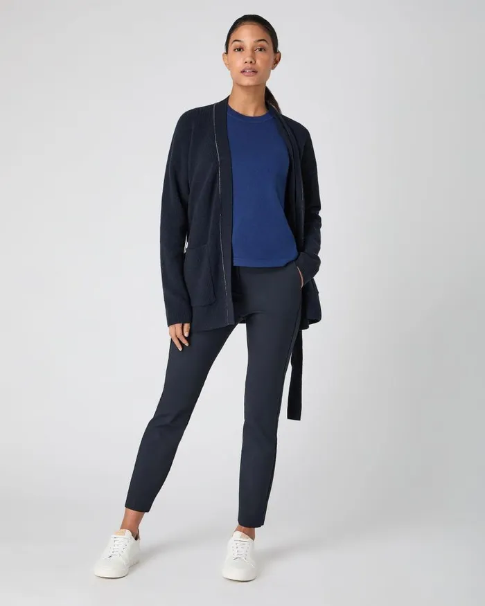 NPeal Cardigans Women Cardigan With Metal Trim Navy Blue
