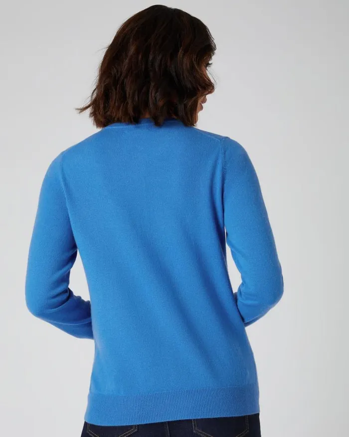 NPeal Cardigans Women Round Neck Cashmere Cardigan Zanzibar Blue