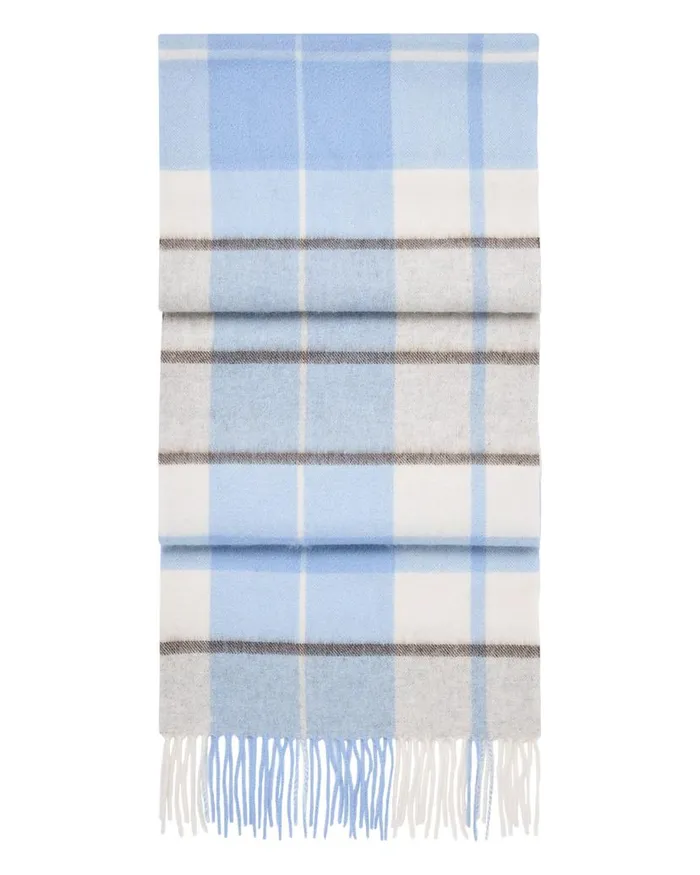 NPeal Cashmere Scarves WomenMen Unisex Cashmere Check Scarf Blue Check