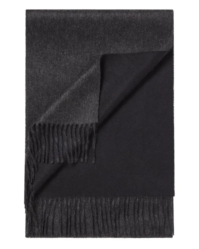 NPeal Cashmere Scarves WomenMen Unisex Doubleface Woven Cashmere Scarf Black