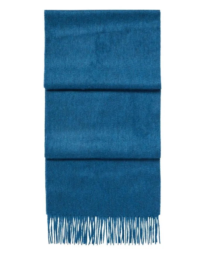 NPeal Cashmere Scarves WomenMen Unisex Woven Cashmere Scarf Lagoon Blue