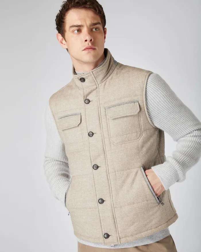 NPeal Coats and Jackets Men Rib Sleeve Woven Jacket Light Brown