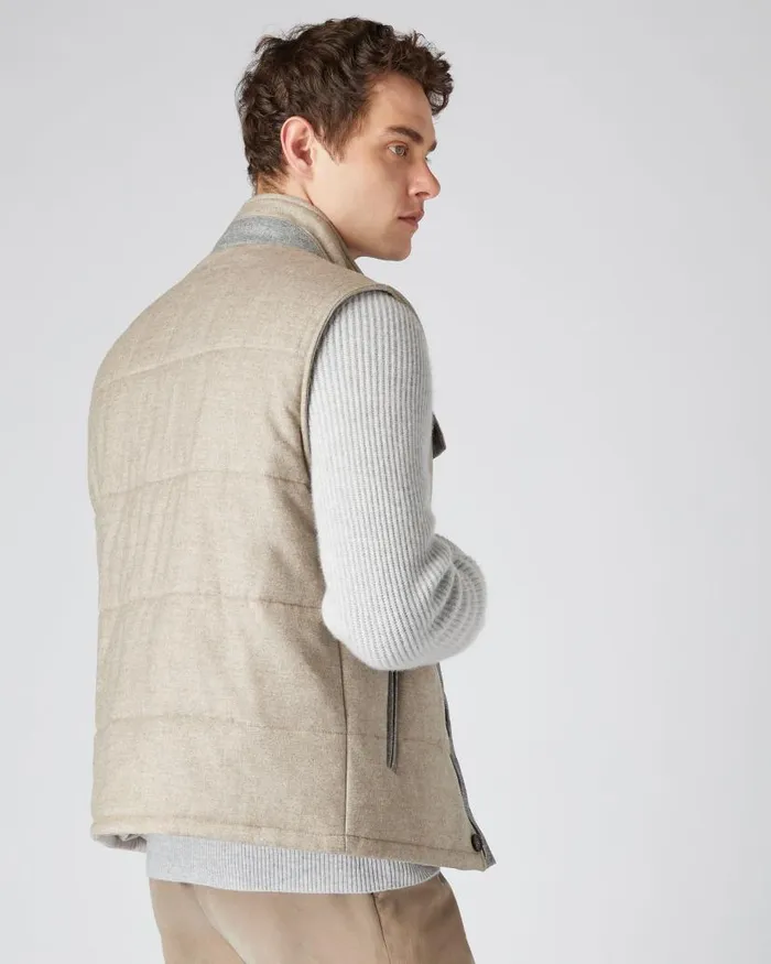NPeal Coats and Jackets Men Rib Sleeve Woven Jacket Light Brown
