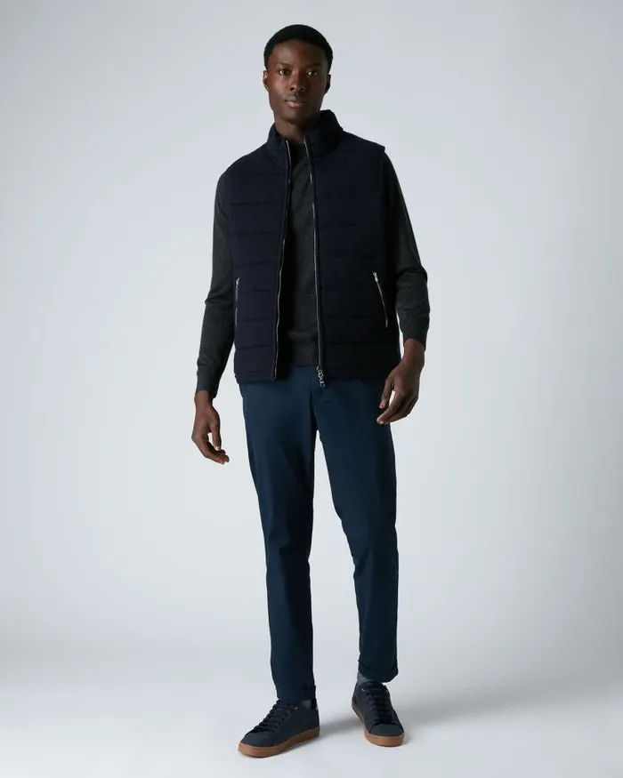 NPeal Gilets and Waistcoats Men Mall Cashmere Gilet Navy Blue