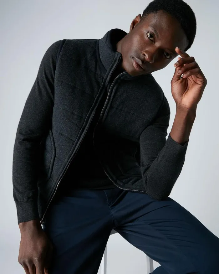 NPeal Gilets and Waistcoats Men Mall Cashmere Gilet Navy Blue