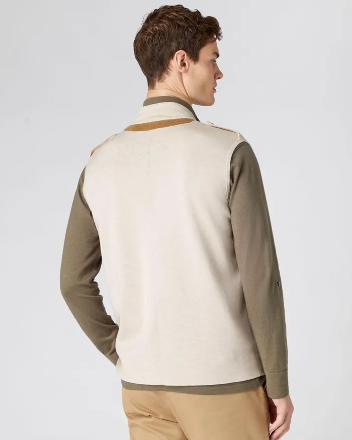 NPeal Gilets and Waistcoats Men Safari Cotton Cashmere Gilet Sandstone Brown