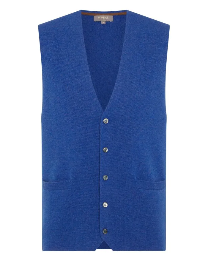 NPeal Gilets and Waistcoats Men The Chelsea Milano Cashmere Waistcoat Nile Blue