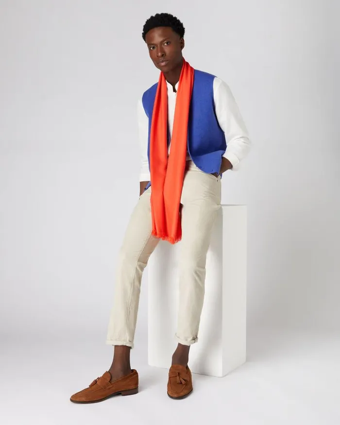 NPeal Gilets and Waistcoats Men The Chelsea Milano Cashmere Waistcoat Nile Blue