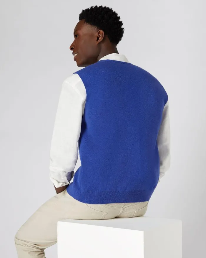 NPeal Gilets and Waistcoats Men The Chelsea Milano Cashmere Waistcoat Nile Blue