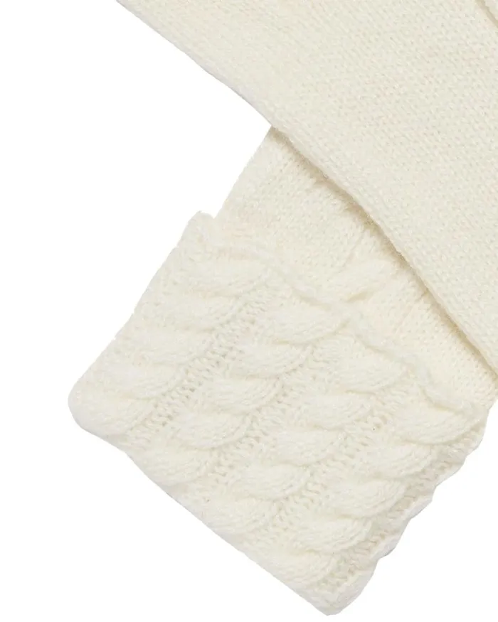 NPeal Gloves Women Cable Cashmere Gloves New Ivory White