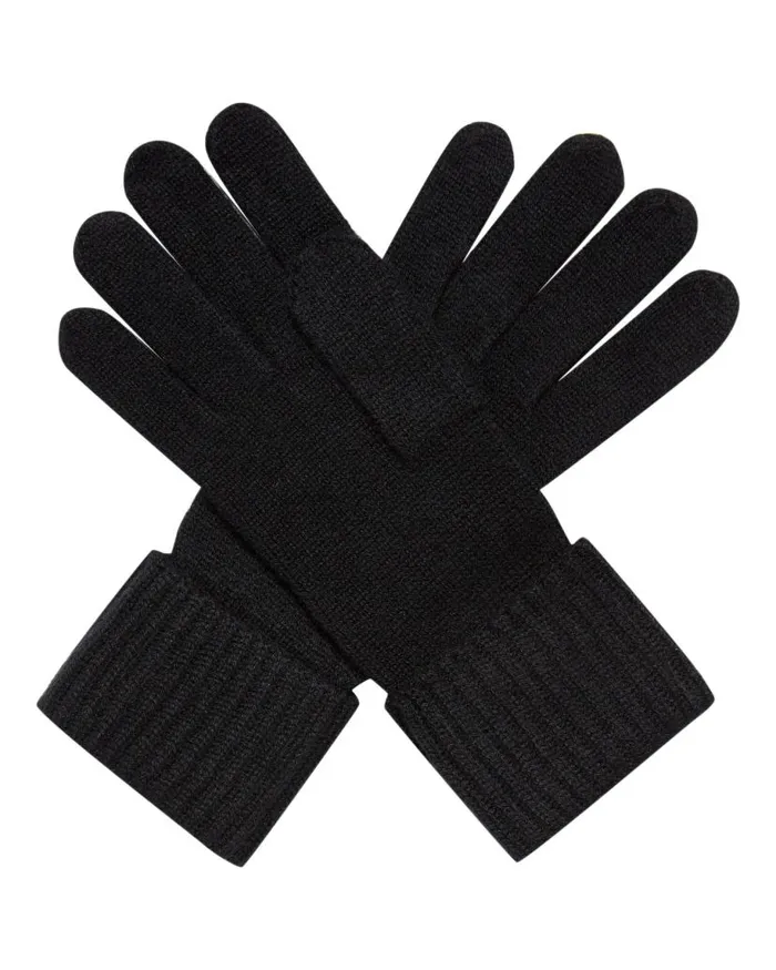 NPeal Gloves Women Ribbed Cashmere Gloves Black