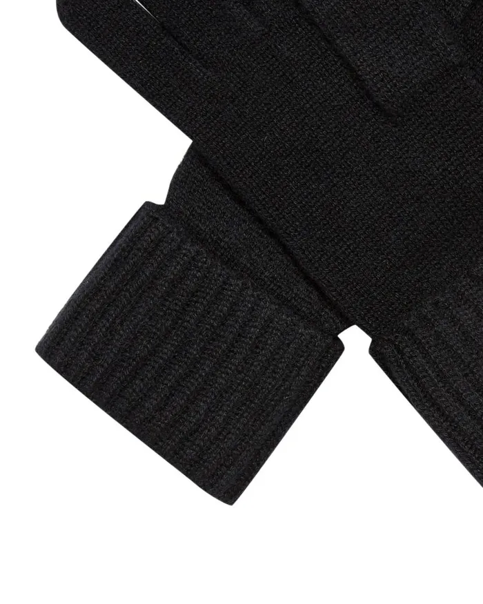 NPeal Gloves Women Ribbed Cashmere Gloves Black