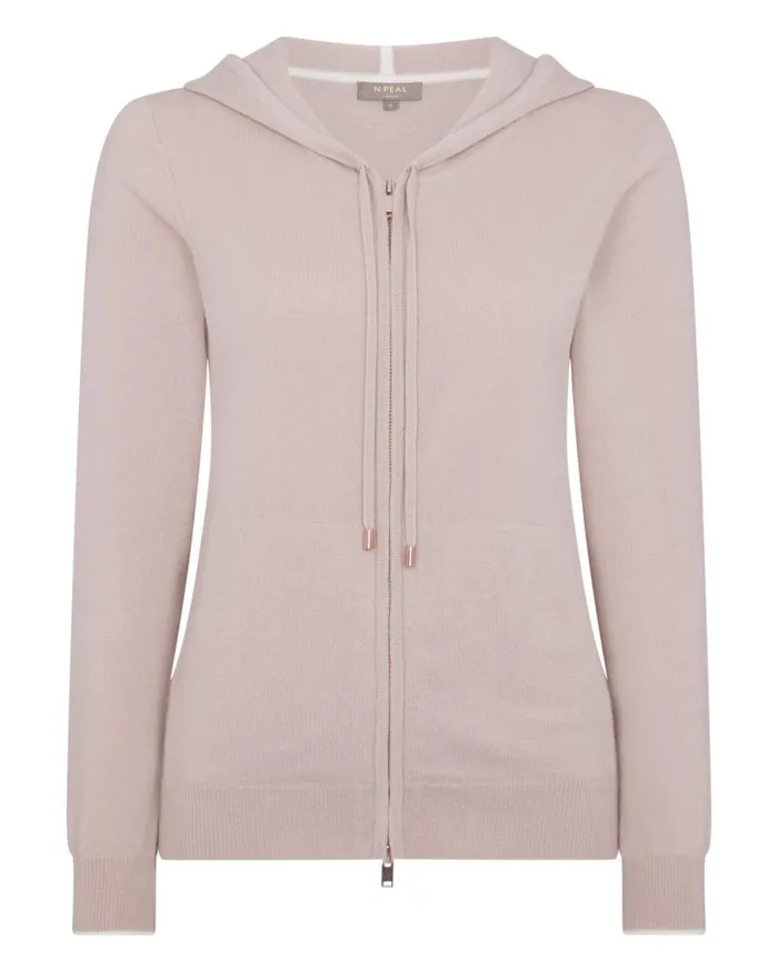 NPeal Half and Full Zip Knitwear Women Cashmere Hoodie Canvas Pink