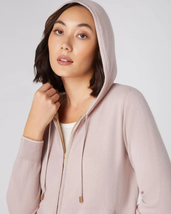 NPeal Half and Full Zip Knitwear Women Cashmere Hoodie Canvas Pink