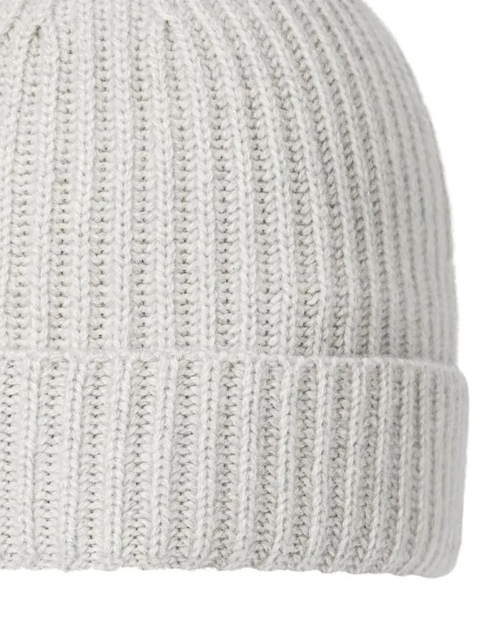 NPeal Hats WomenMen Unisex Ribbed Cashmere Hat Pebble Grey
