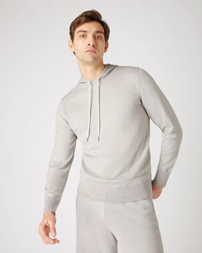 NPeal Hoodies Men Cotton Cashmere Silk Hoodie Fumo Grey