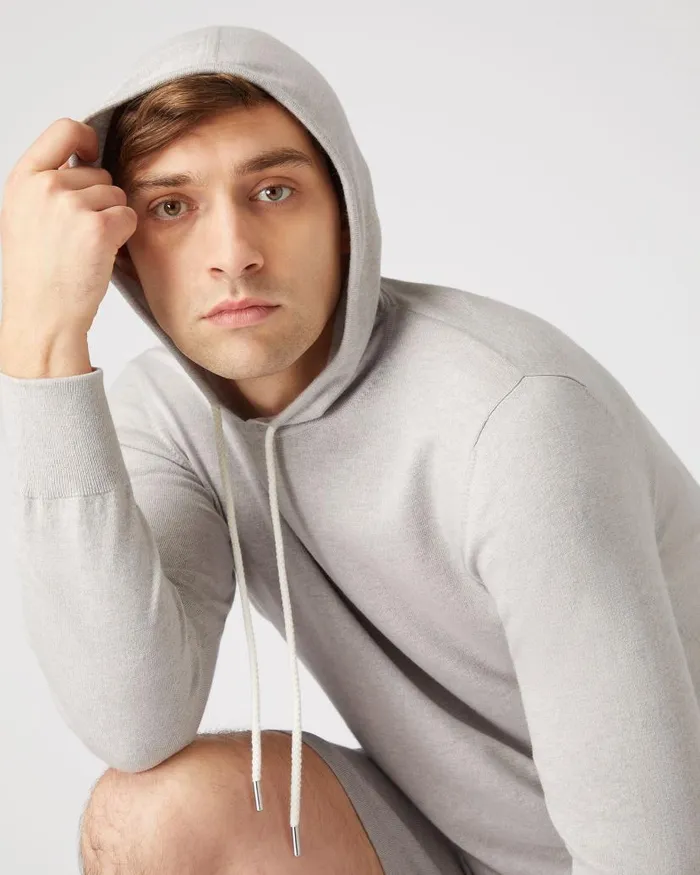 NPeal Hoodies Men Cotton Cashmere Silk Hoodie Fumo Grey