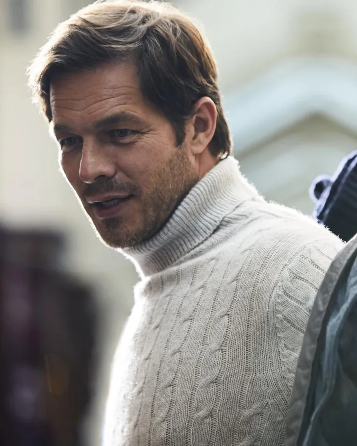 NPeal Jumpers Men 007 Cable Roll Neck Cashmere Jumper Fumo Grey