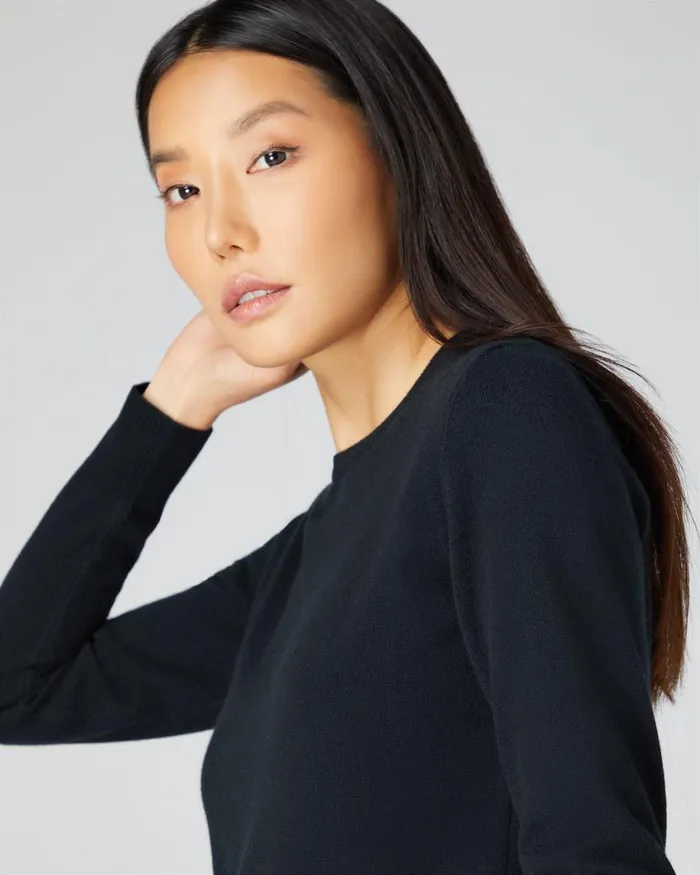 NPeal Jumpers Women Evie Classic Round Neck Cashmere Jumper Black