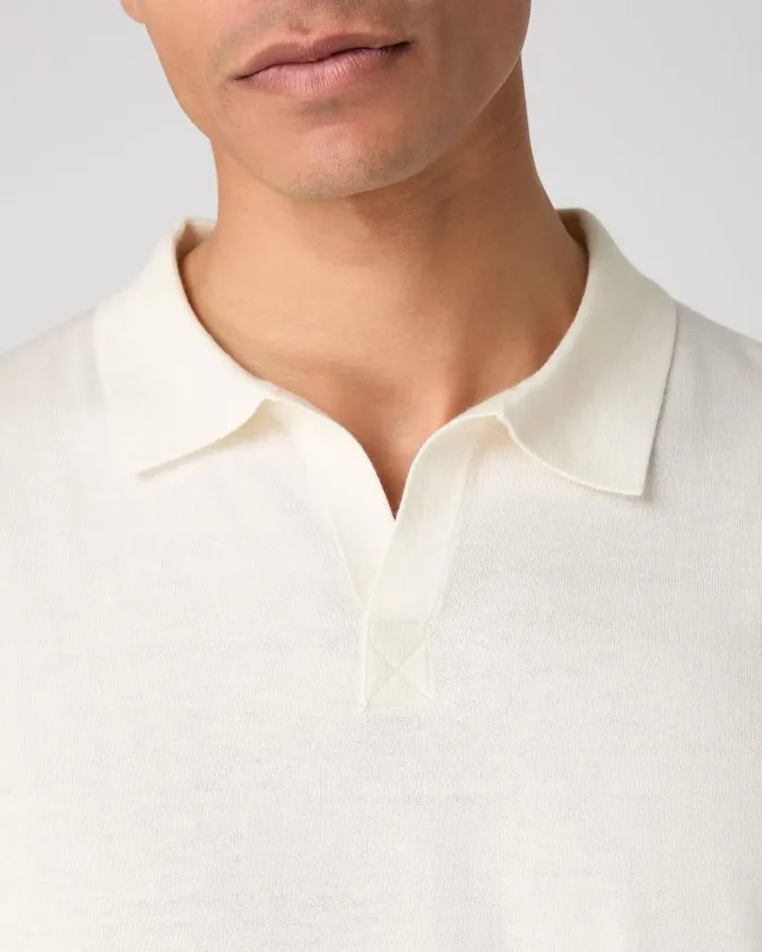 NPeal Polos and Tshirts Men Polo Cotton Cashmere TShirt New Ivory White