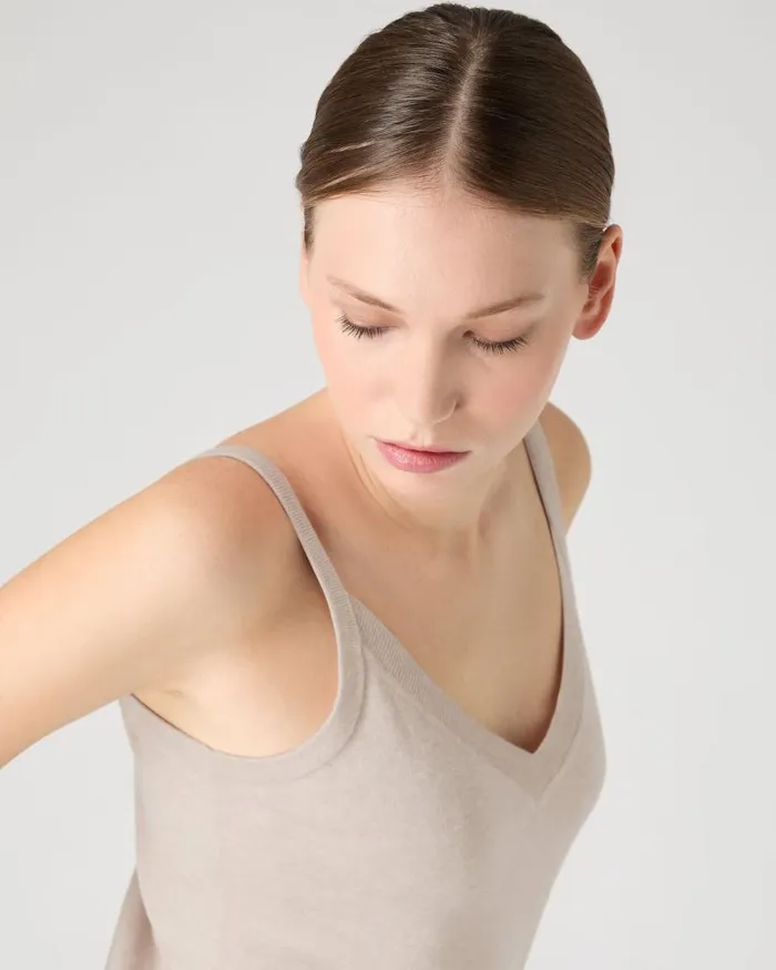 NPeal Tops and Tshirts Women Cotton Cashmere Camisole Sandstone Brown