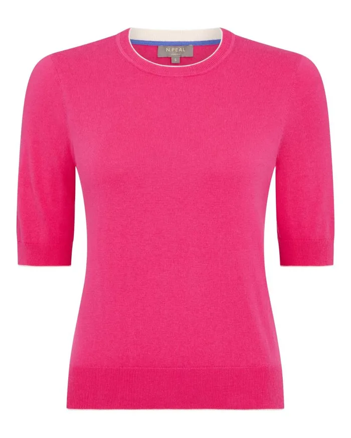 NPeal Tops and Tshirts Women Cotton Cashmere TShirt Crush Pink