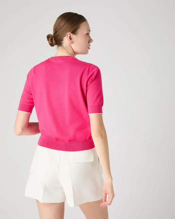 NPeal Tops and Tshirts Women Cotton Cashmere TShirt Crush Pink