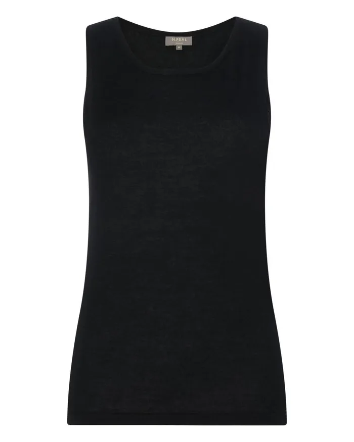 NPeal Tops and Tshirts Women Ella Superfine Cashmere Shell Top Black